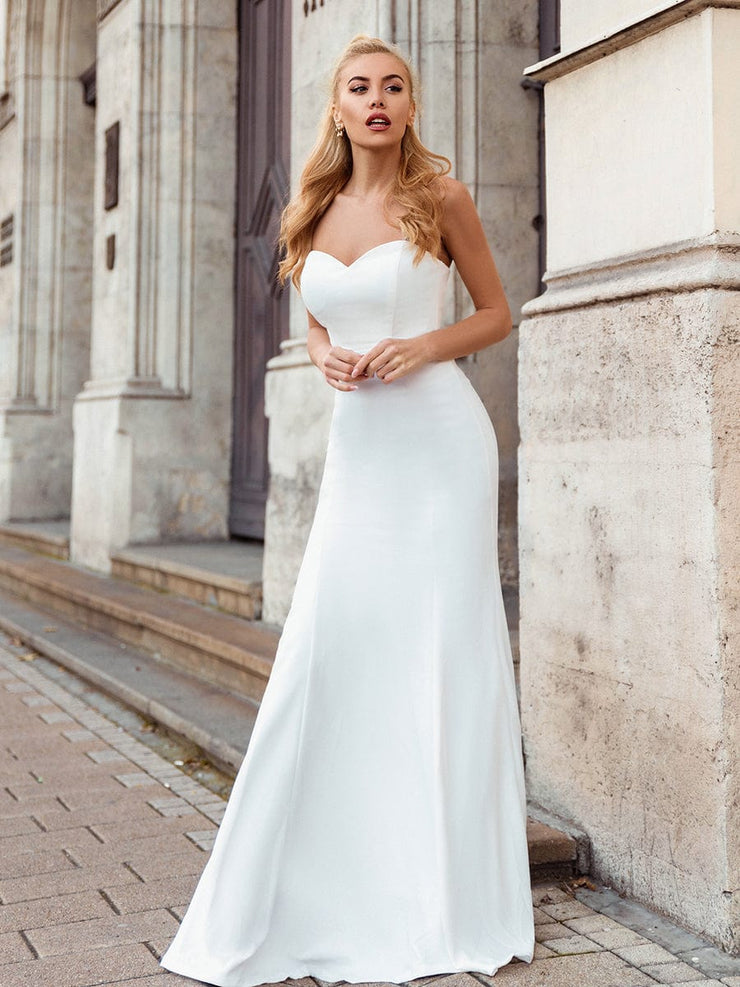 Custom Size Elegant Sleeveless Sweetheart Mermaid Wedding Dress