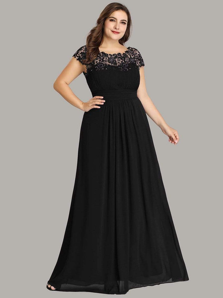 Custom Size Elegant Flattering Maxi Plus Size Evening Dress