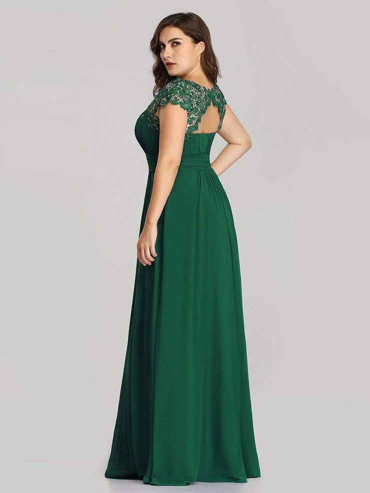 Custom Size Elegant Flattering Maxi Plus Size Evening Dress