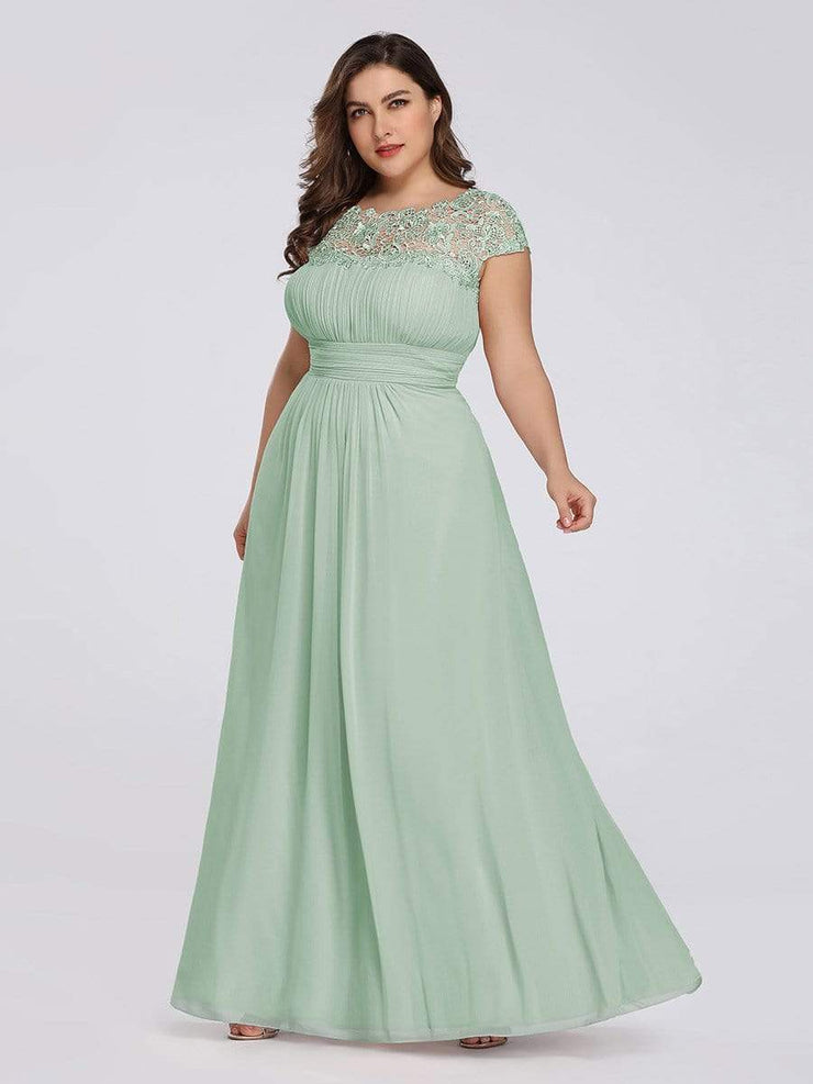 Custom Size Elegant Flattering Maxi Plus Size Evening Dress