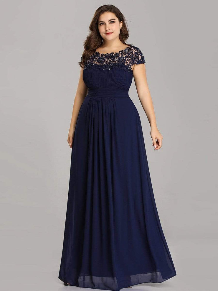 Custom Size Elegant Flattering Maxi Plus Size Evening Dress