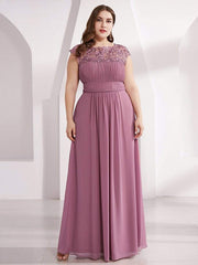 Custom Size Elegant Flattering Maxi Plus Size Evening Dress