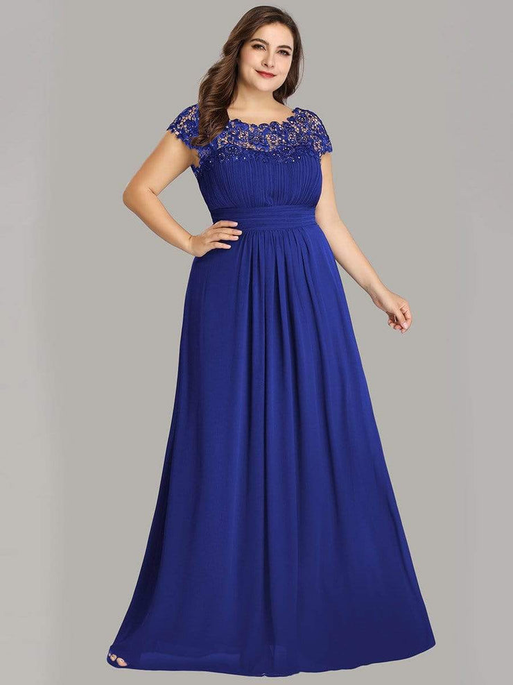 Custom Size Elegant Flattering Maxi Plus Size Evening Dress