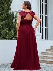 Custom Size Elegant Flattering Maxi Plus Size Evening Dress