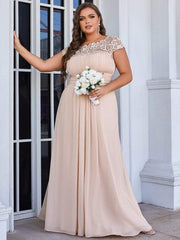 Custom Size Elegant Flattering Maxi Plus Size Evening Dress