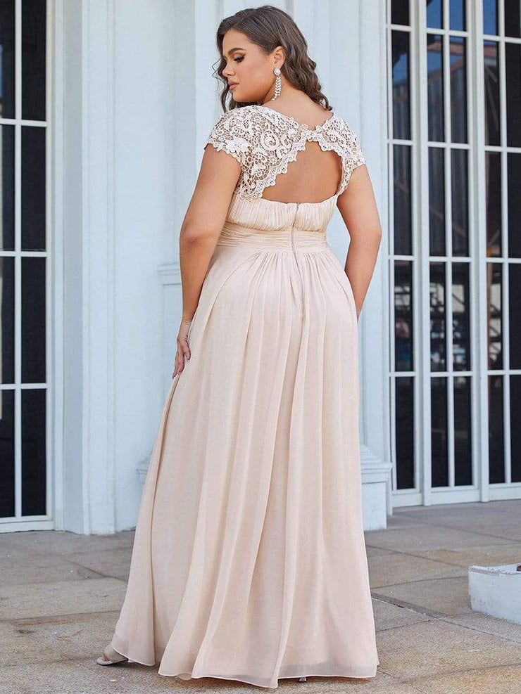 Custom Size Elegant Flattering Maxi Plus Size Evening Dress