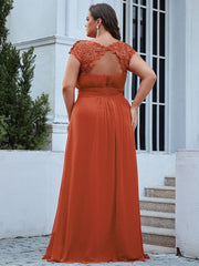 Custom Size Elegant Flattering Maxi Plus Size Evening Dress