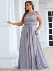 Custom Size Elegant Flattering Maxi Plus Size Evening Dress