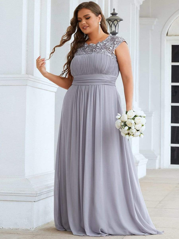 Custom Size Elegant Flattering Maxi Plus Size Evening Dress