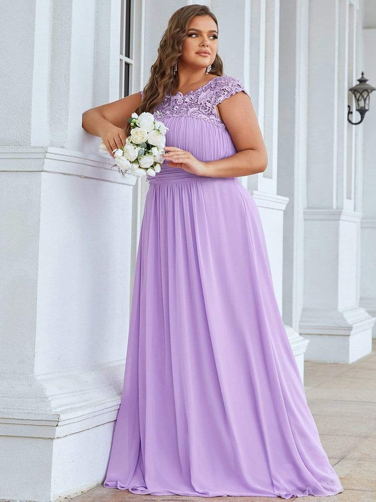 Custom Size Elegant Flattering Maxi Plus Size Evening Dress