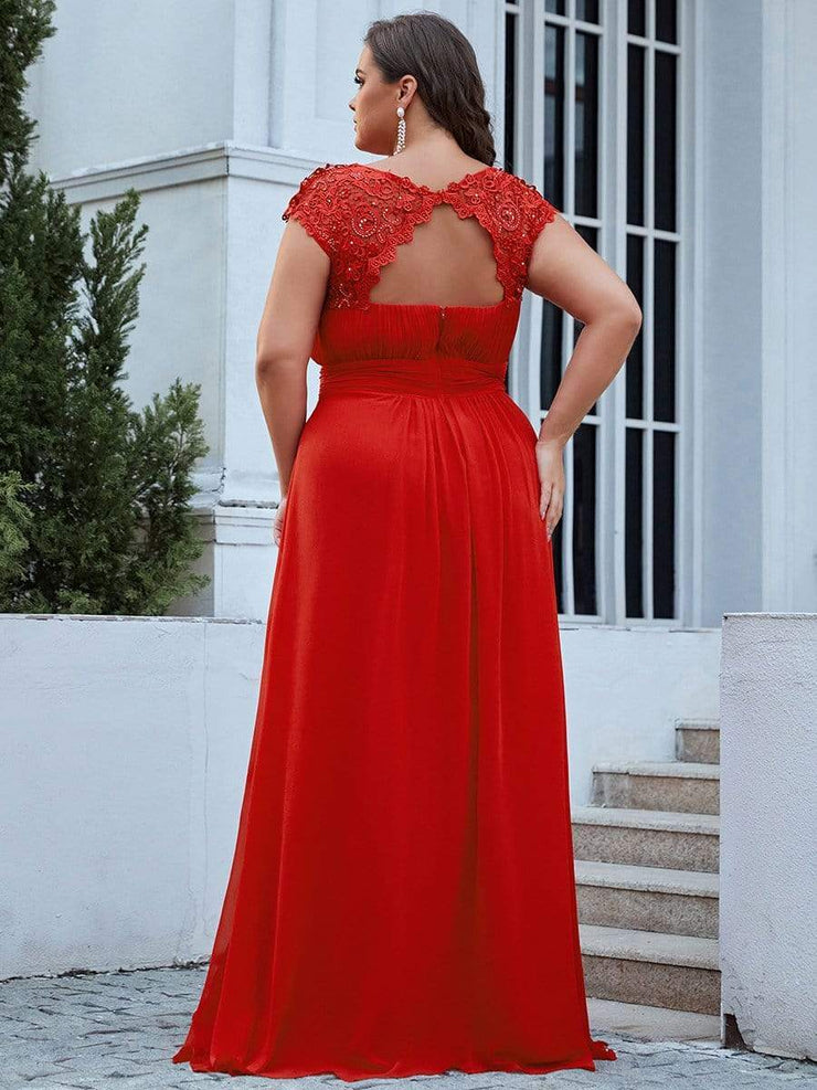 Custom Size Elegant Flattering Maxi Plus Size Evening Dress