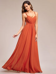 Custom Size Chiffon and Lace Open Back Bridesmaid Dress with Spaghetti Straps