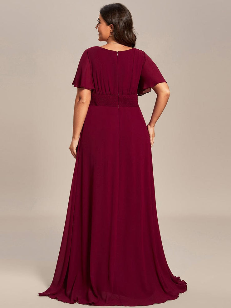 Simple Chiffon Pleated A-Line Round Neckline Bridesmaid Dress