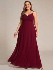 Custom Size Plus Size Pleated Sweetheart Backless Floor Length Bridesmaid Dress