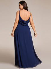 Custom Size Plus Size Pleated Sweetheart Backless Floor Length Bridesmaid Dress