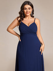 Custom Size Plus Size Pleated Sweetheart Backless Floor Length Bridesmaid Dress