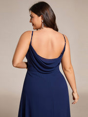 Custom Size Plus Size Pleated Sweetheart Backless Floor Length Bridesmaid Dress