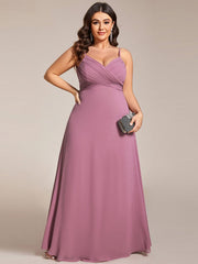 Custom Size Plus Size Pleated Sweetheart Backless Floor Length Bridesmaid Dress