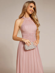 Sparkle Halter Neck Formal Evening Dress with A-line Silhouette