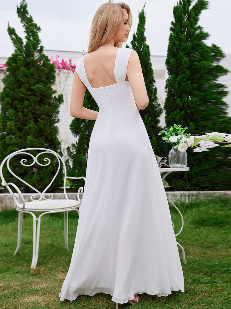 Chiffon High-Waisted Square Neck Sleeveless Bridesmaid Dress