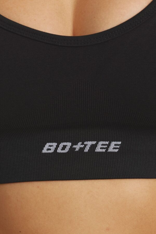 In Check - Plunge Neck Define Luxe Sports Bra in Black - Image 4