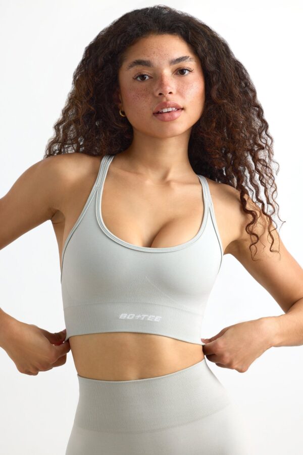 Define Luxe Strappy Sports Bra in Fog - Image 6