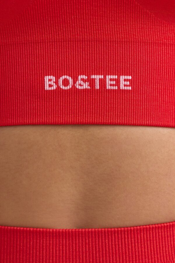 Define Luxe Halterneck Sports Bra in Poppy Red - Image 4