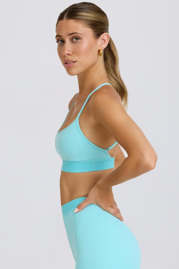 Soft Active Cross-Back Sports Bra in Aqua - Image 2