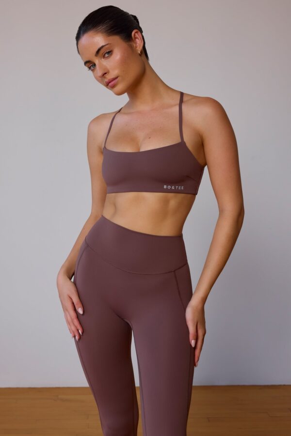 UltraFlex Cross-Back Sports Bra in Taupe Brown - Image 4