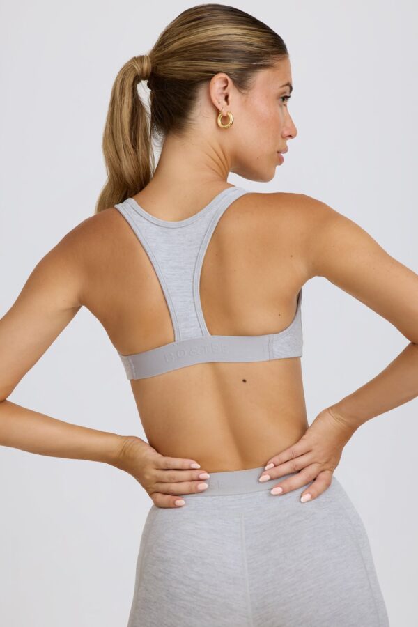 Soft Active Sports Bra in Grey Marl - Image 3