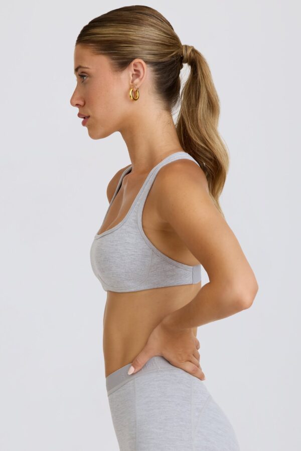Soft Active Sports Bra in Grey Marl - Image 2