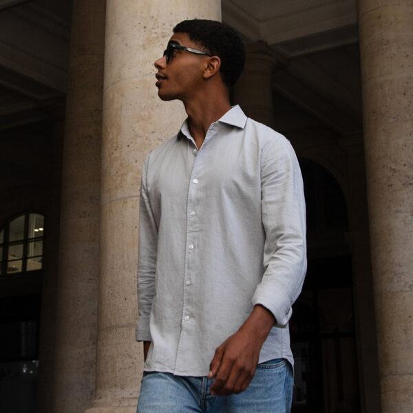 lindo grey linen shirt
