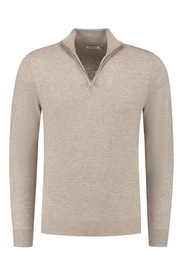 quarter zip beige sweater