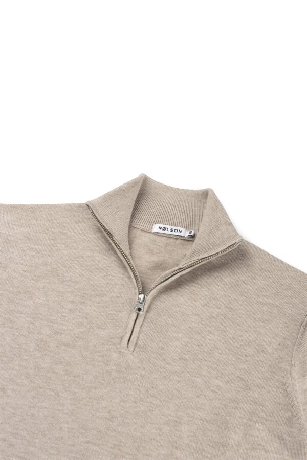 quarter zip beige sweater