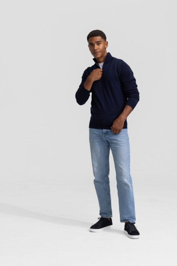 quarter zip dark blue sweater