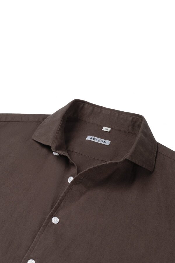 lindo dark brown linen shirt
