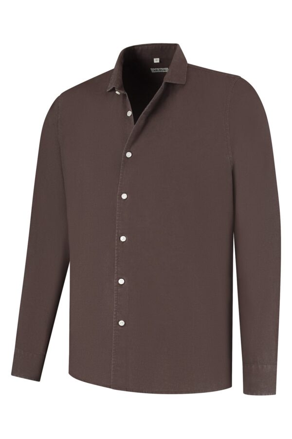 lindo dark brown linen shirt