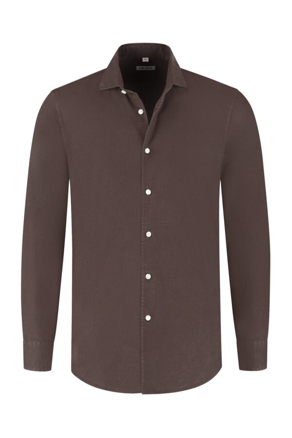 lindo dark brown linen shirt