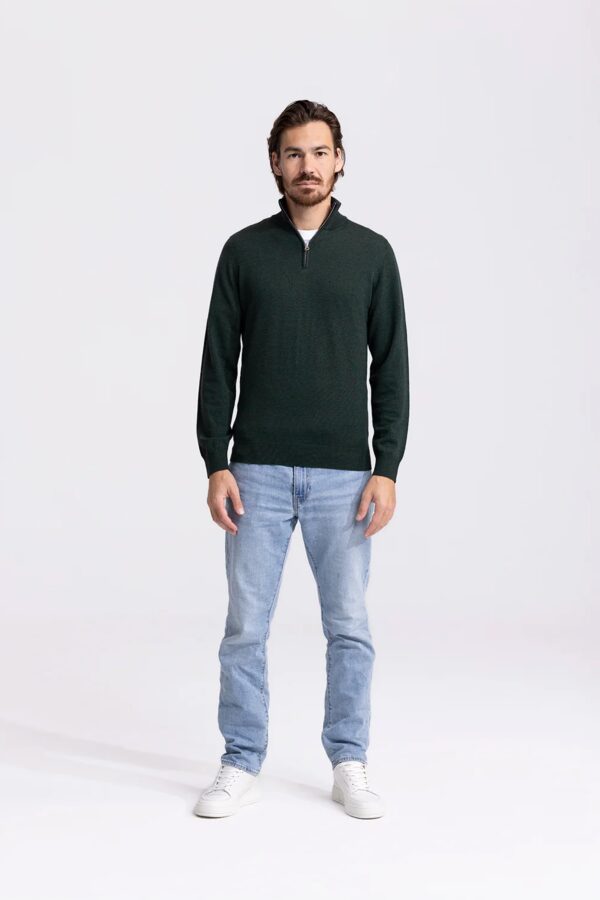 quarter zip green sweater