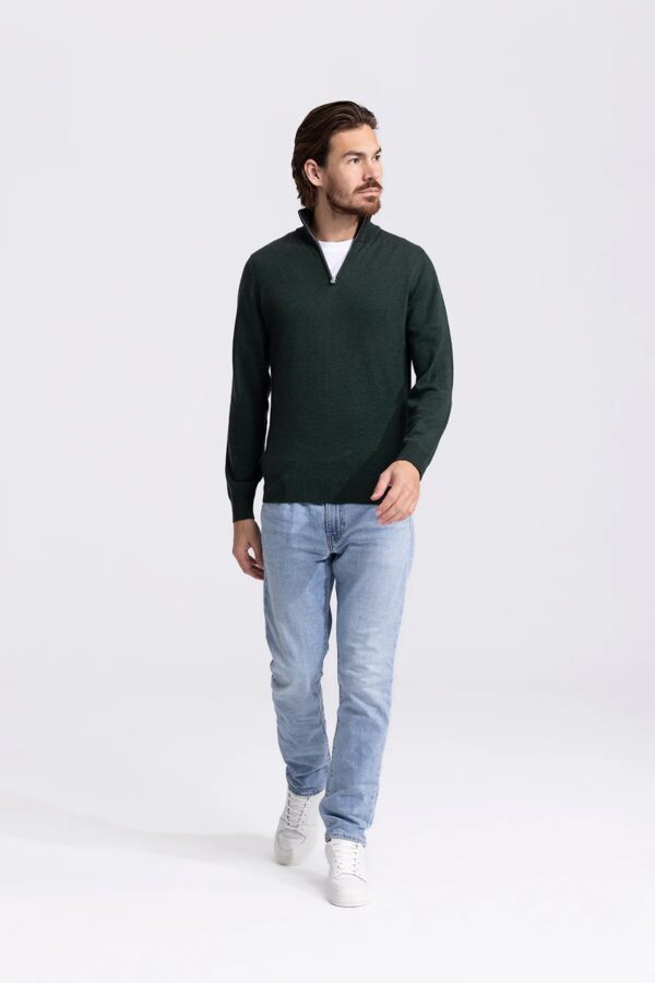 quarter zip green sweater