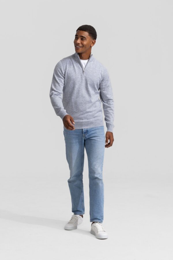 quarter zip grey sweater