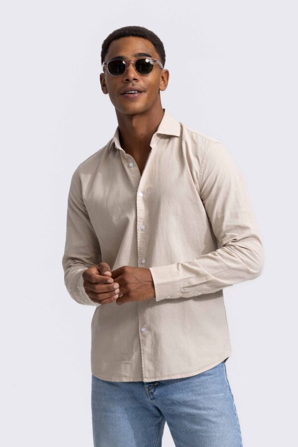 lindo beige linen shirt