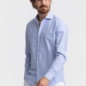 strib striped shirt blue