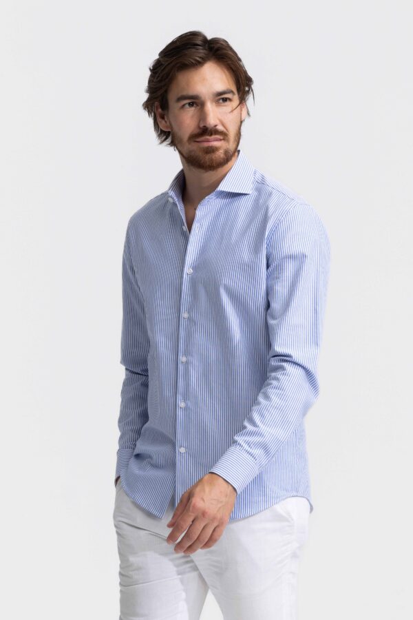 strib striped shirt blue