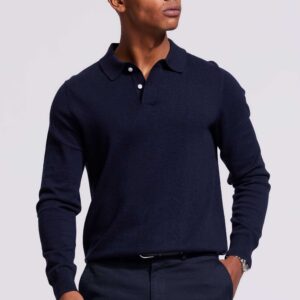 knitted polo dark blue