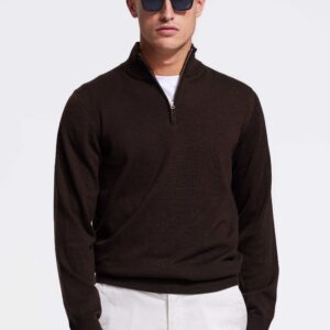 quarter zip chocolate brown sweater