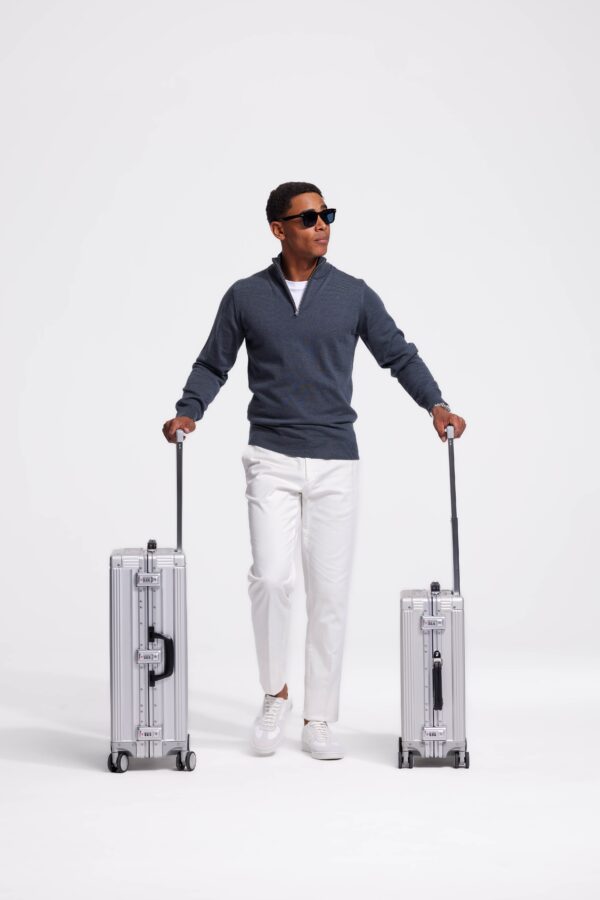 quarter zip petrol sweater