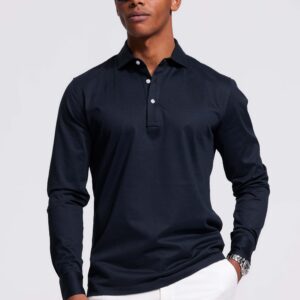 polo long sleeve dark blue