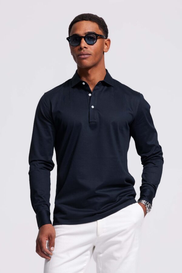 polo long sleeve dark blue