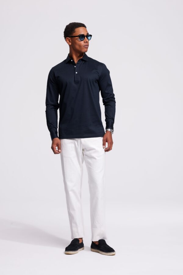 polo long sleeve dark blue